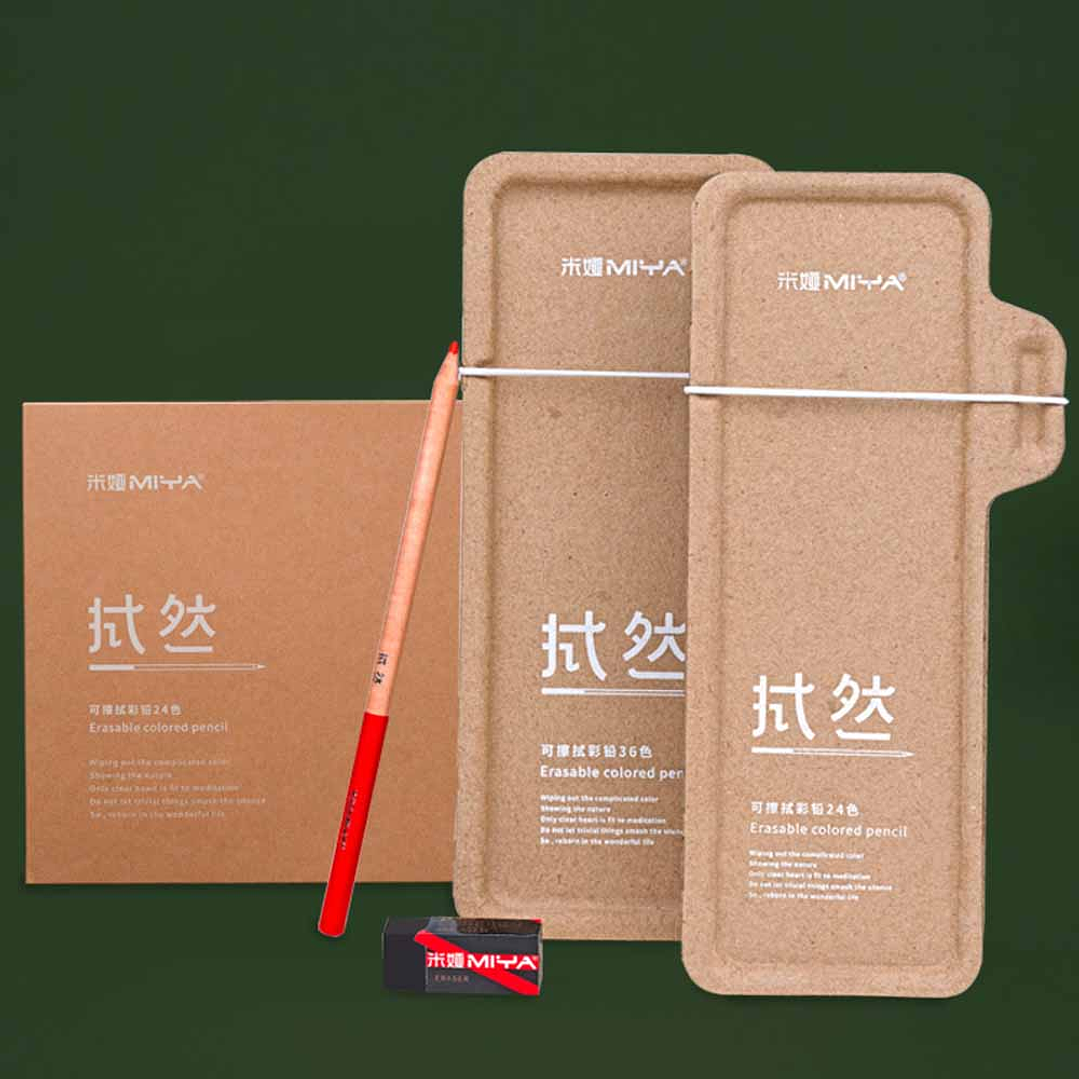 MIYA LAPICES DE COLORES BORRABLES 36 COLORES SET ECOLÓGICO  9