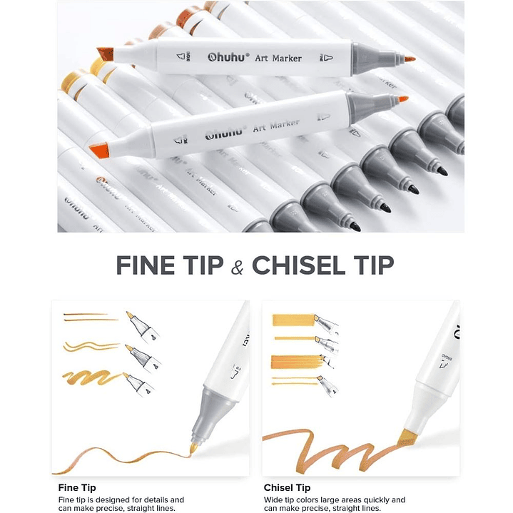 OHUHU 100 MARCADORES DE ALCOHOL + 1 BLENDER. FINA&BISELADA 4