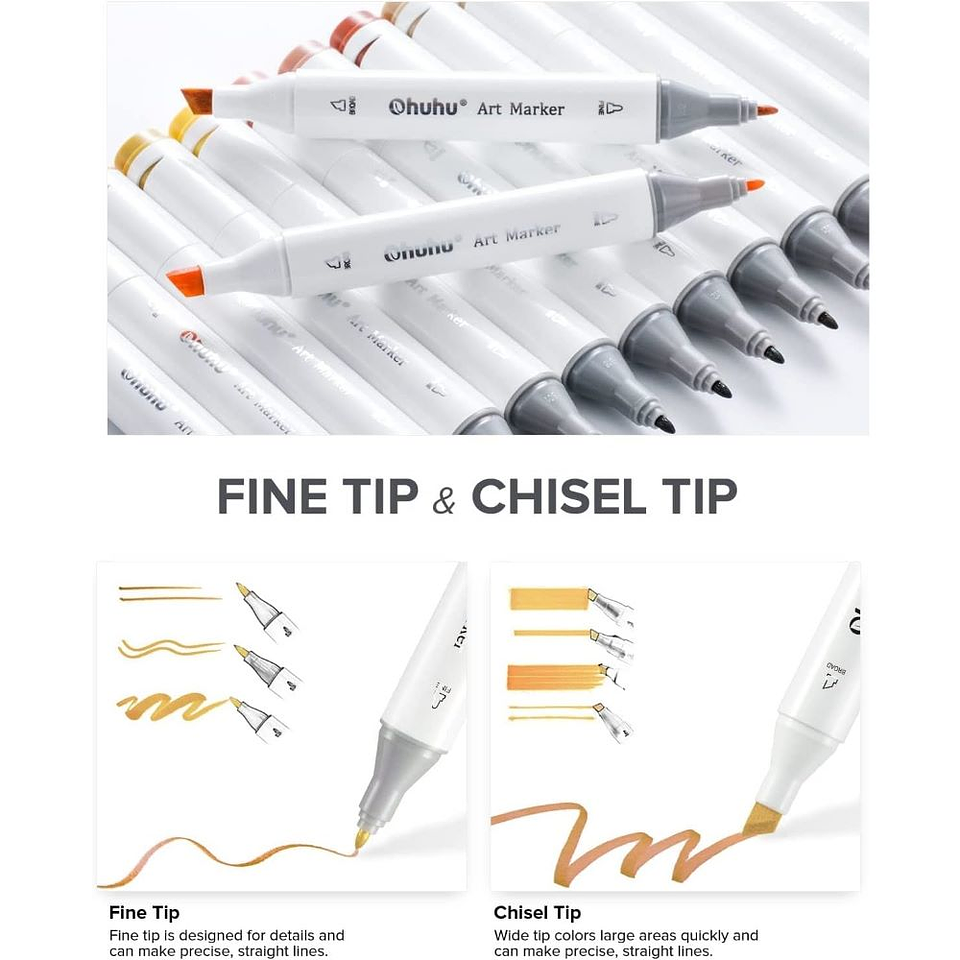 OHUHU 100 MARCADORES DE ALCOHOL + 1 BLENDER. FINA&BISELADA 4