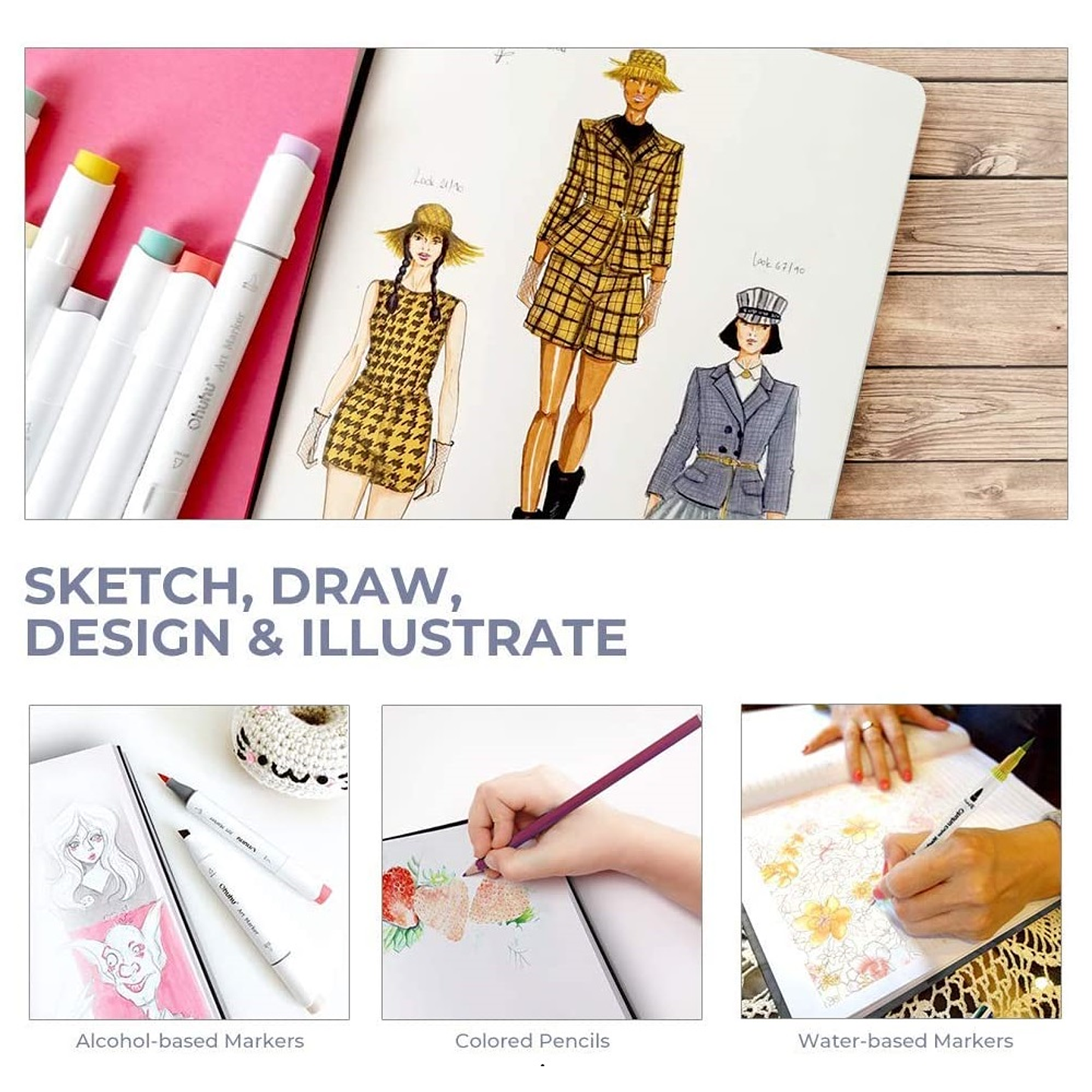 OHUHU SET DE 2 BLOCK PARA MARCADORES DE ALCOHOL. 6