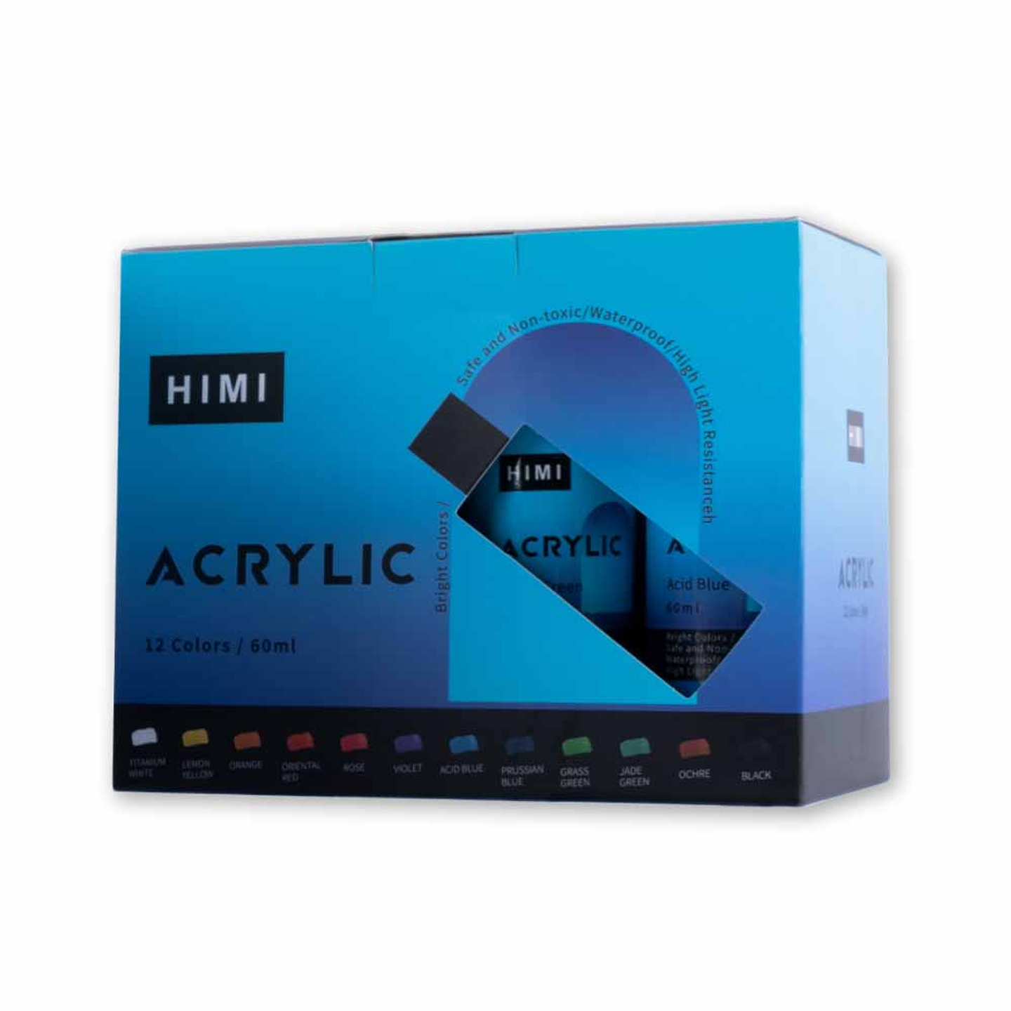 HIMI SET DE PINTURAS ACRÍLICAS 12 COLORES / 60 ML  1