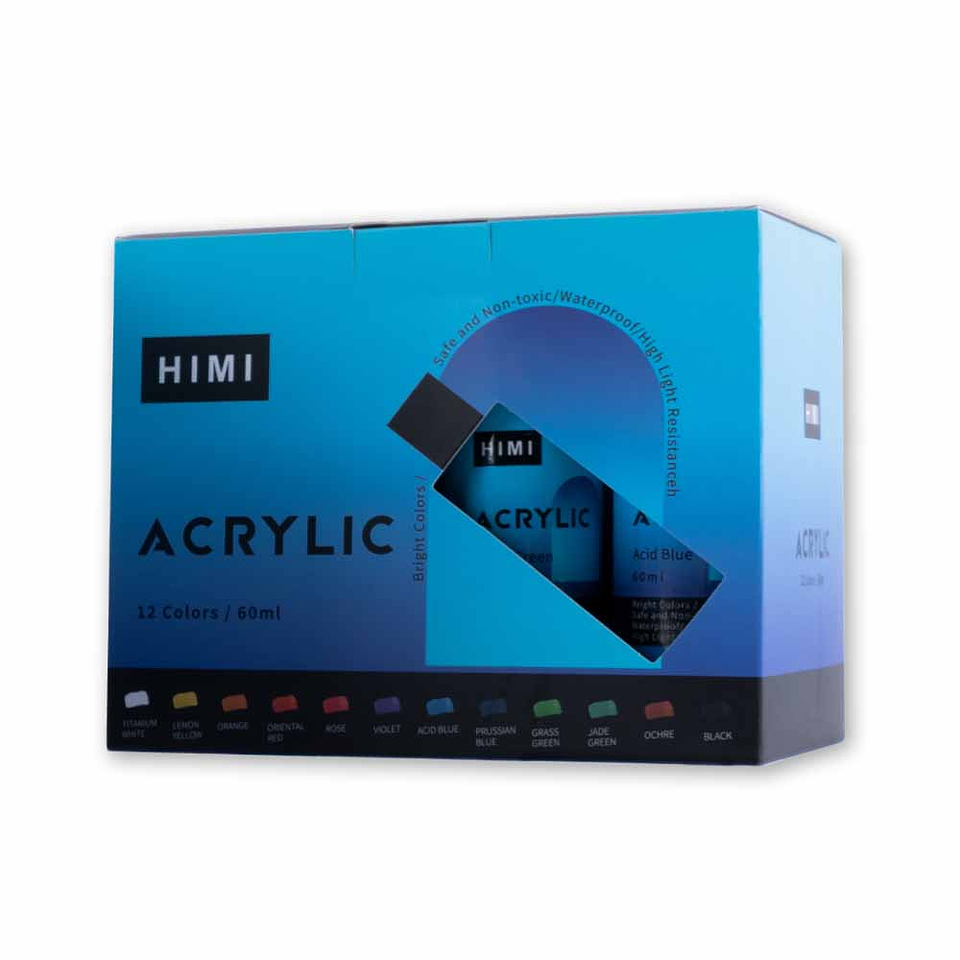 HIMI SET DE PINTURAS ACRÍLICAS 12 COLORES / 60 ML  1