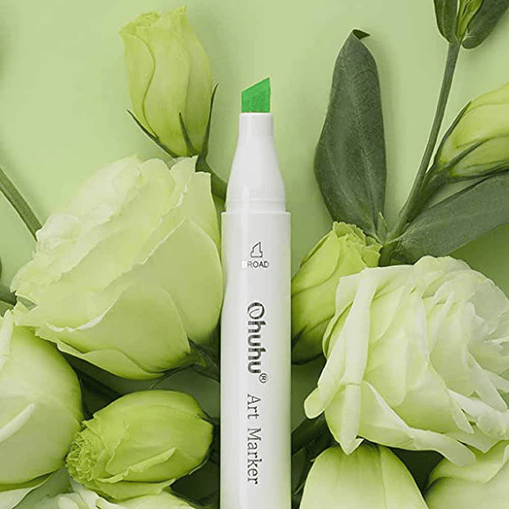 OHUHU 48 MARCADORES COLORES PASTEL FLORECIENTES PINCEL&BISELADA 9