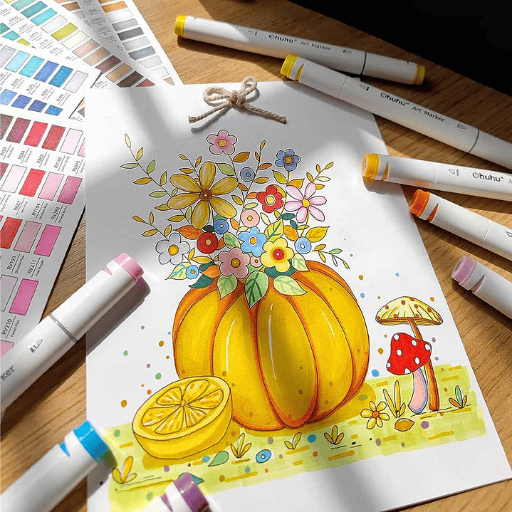 OHUHU 160 MARCADORES DE ALCOHOL + 1 BLENDER FINA&BISELADA 7