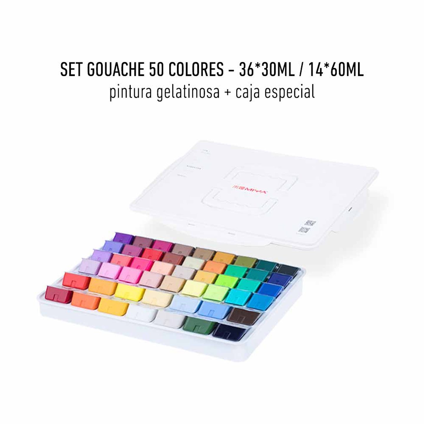MIYA SET GOUACHE 50 COLORES (36*30ML/ 14*60ML) 3