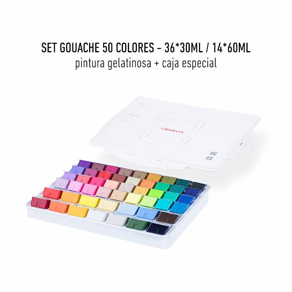 MIYA SET GOUACHE 50 COLORES (36*30ML/ 14*60ML) 3
