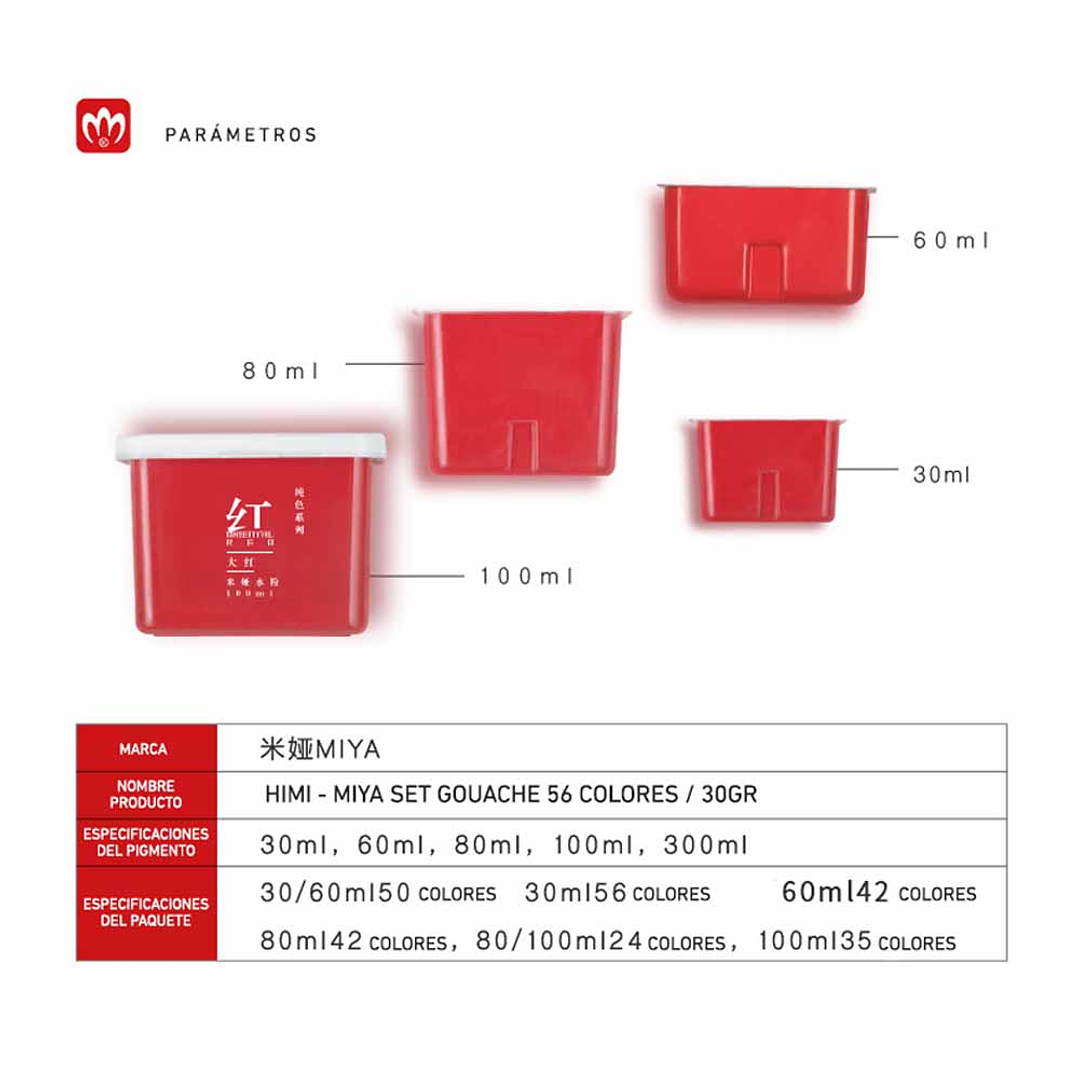 MIYA SET GOUACHE 50 COLORES (36*30ML/ 14*60ML) 6