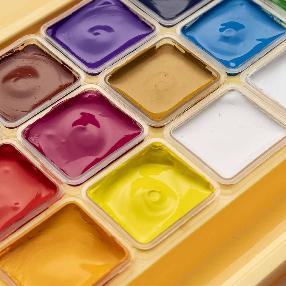 HIMI SET GOUACHE 18 COLORES / 30GR + PINCELES (ESTUCHE AMARILLO) 3