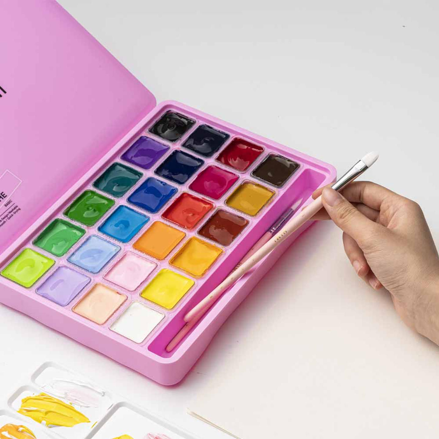 HIMI SET GOUACHE 24 COLORES / 30GR (INCLUYE PINCEL) ROSADO 1