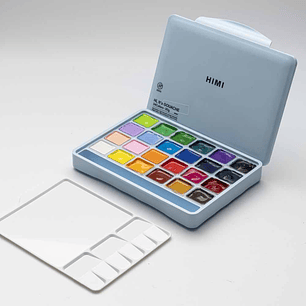 HIMI SET GOUACHE 24 COLORES / 30GR (INCLUYE PINCEL) CELESTE