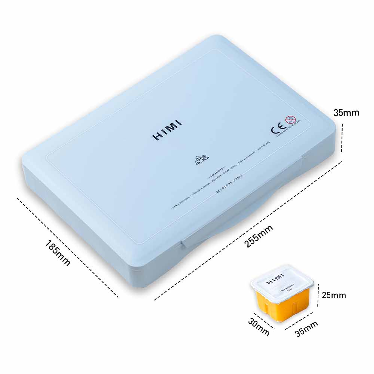 HIMI SET GOUACHE 24 COLORES / 30GR (NO INCLUYE PINCEL) ESTUCHE CELESTE 2