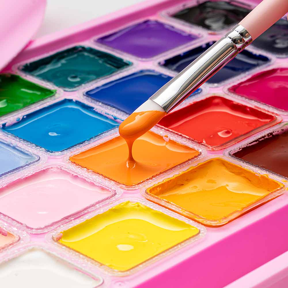 HIMI SET GOUACHE 24 COLORES / 30GR (INCLUYE PINCEL) ROSADO 5