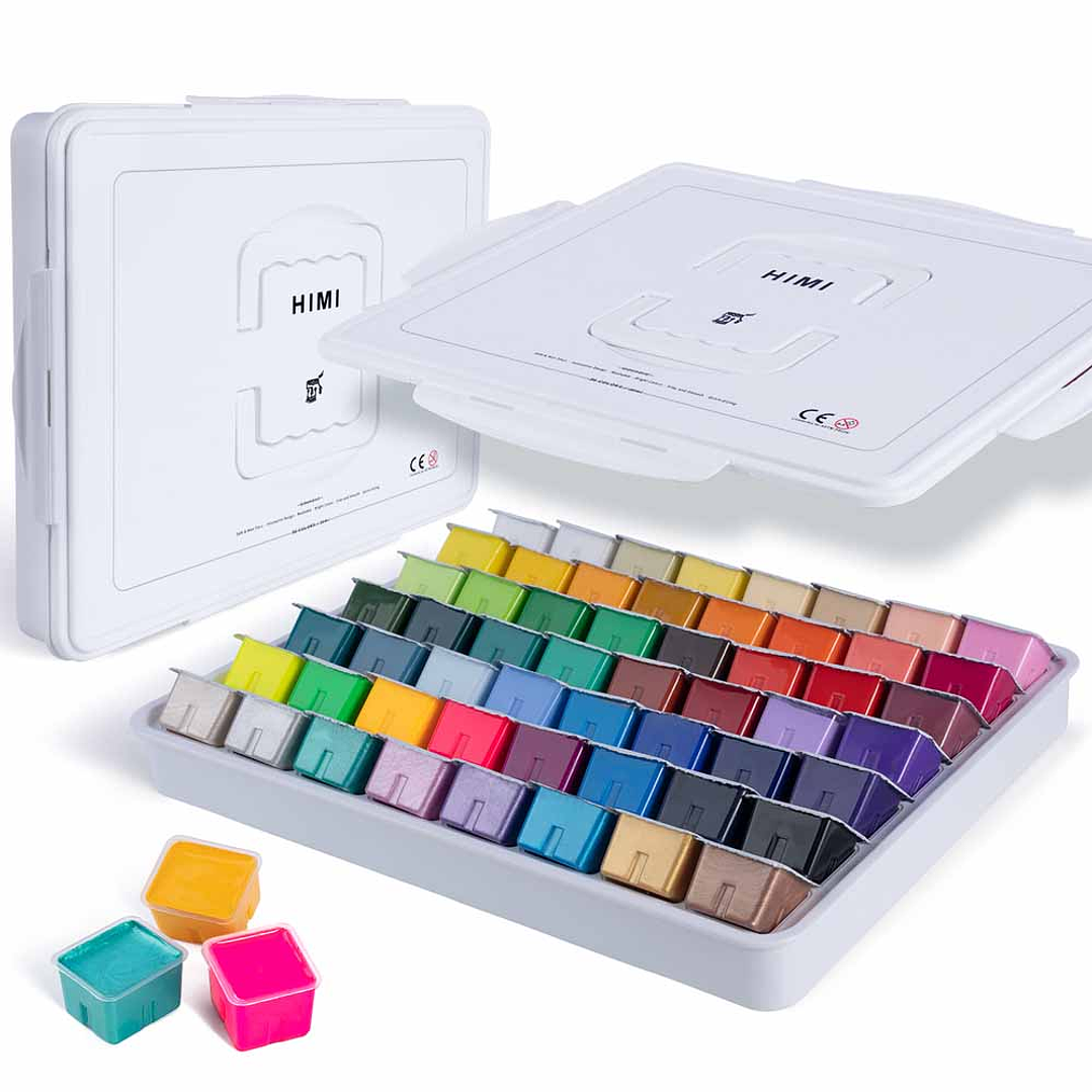 HIMI SET GOUACHE 56 COLORES / 30GR (ESTUCHE BLANCO)  1