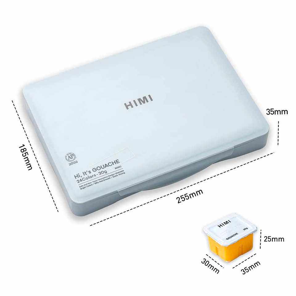 HIMI SET GOUACHE 24 COLORES / 30GR (INCLUYE PINCEL) CELESTE 5