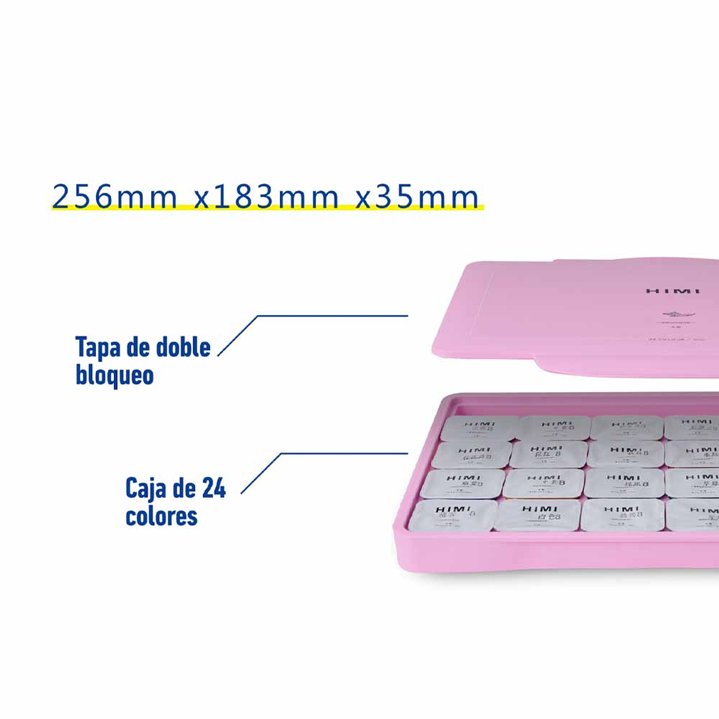 HIMI SET GOUACHE 24 COLORES / 30GR (NO INCLUYE PINCEL) ROSADO 5