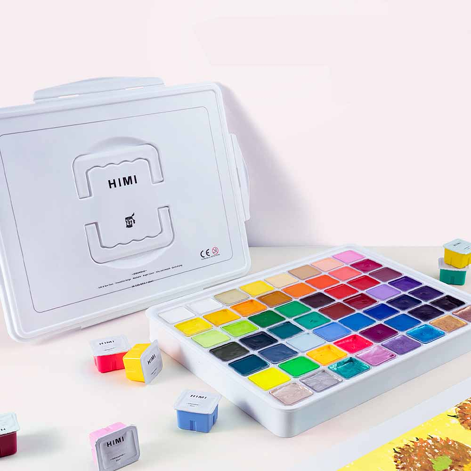 HIMI SET GOUACHE 56 COLORES / 30GR (ESTUCHE BLANCO)  5