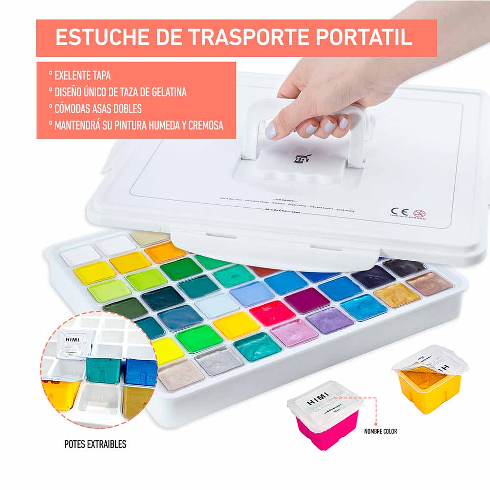 HIMI SET GOUACHE 56 COLORES / 30GR (ESTUCHE BLANCO)  9