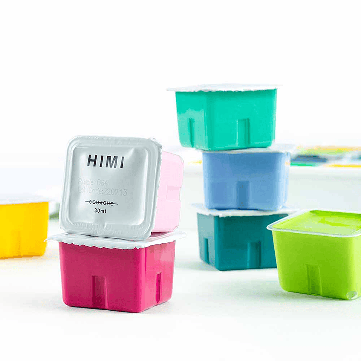 HIMI SET GOUACHE 56 COLORES / 30GR (ESTUCHE BLANCO)  12