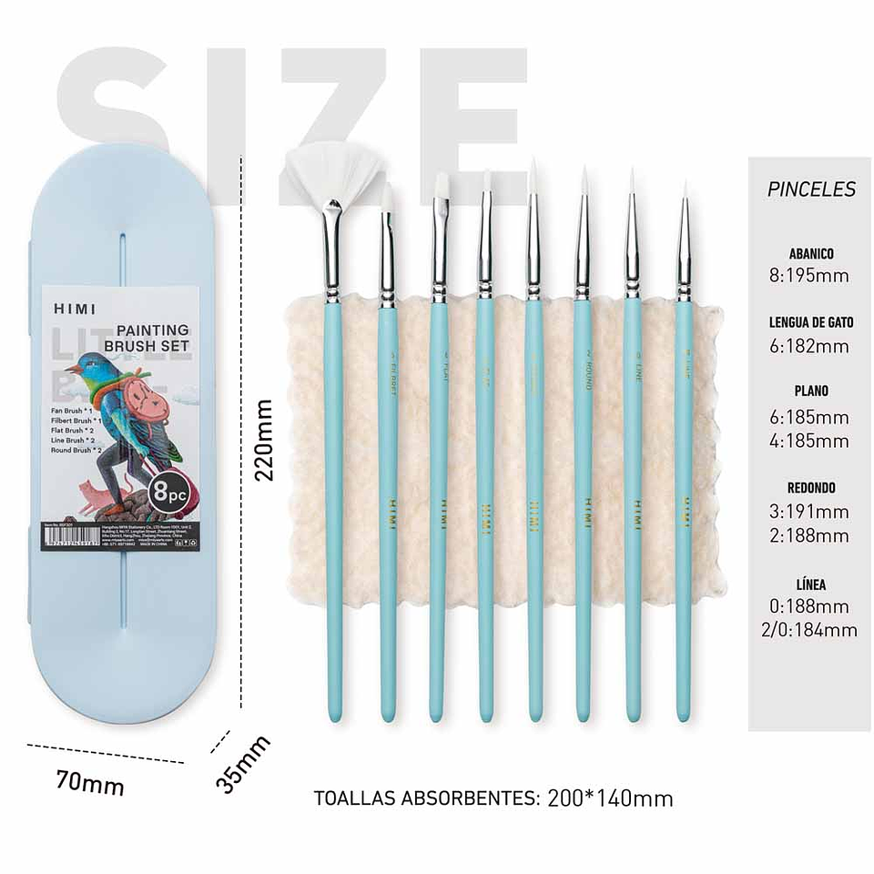 HIMI SET DE 8 PINCELES MULTIFORMA  4