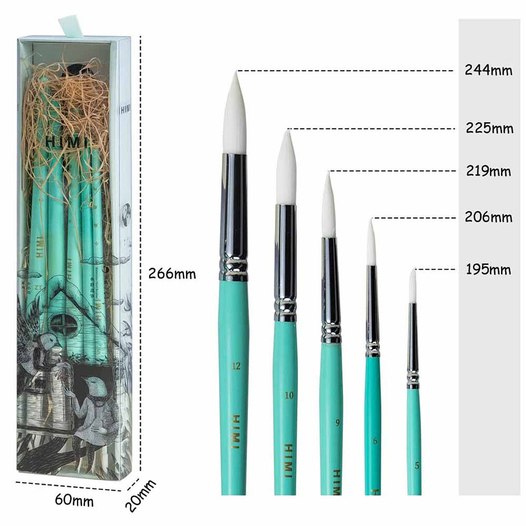 HIMI LITTLE BIRD SET DE 5 PINCELES ACUARELA  2