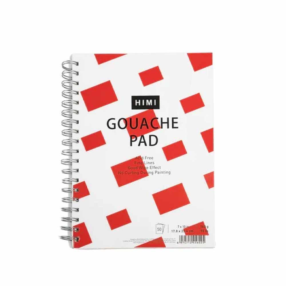 HIMI GOUACHE BLOCK DE 50 PÁGINAS, 160 GRS, 17.8CM * 25.4CM 2