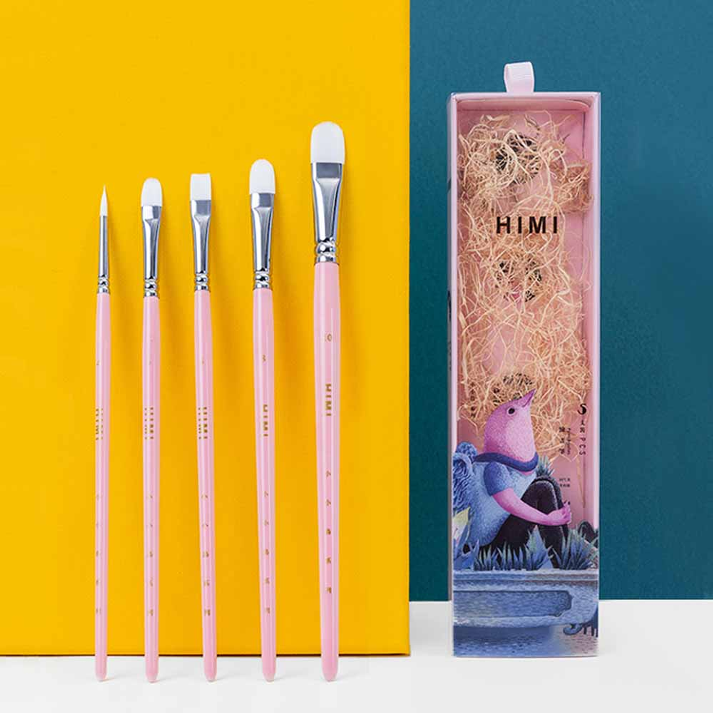 HIMI LITTLE BIRD SET DE 5 PINCELES PINK  7