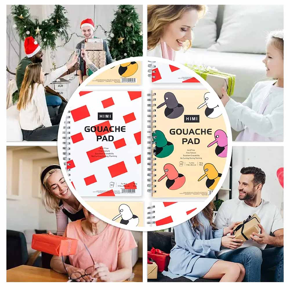 HIMI GOUACHE BLOCK DE 50 PÁGINAS, 160 GRS, 17.8CM * 25.4CM 4