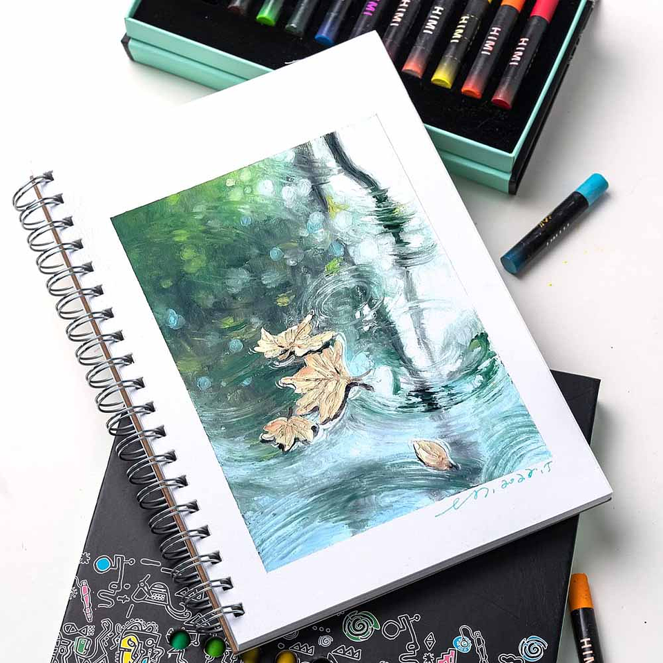 HIMI GOUACHE BLOCK DE 50 PÁGINAS, 160 GRS, 17.8CM * 25.4CM 7