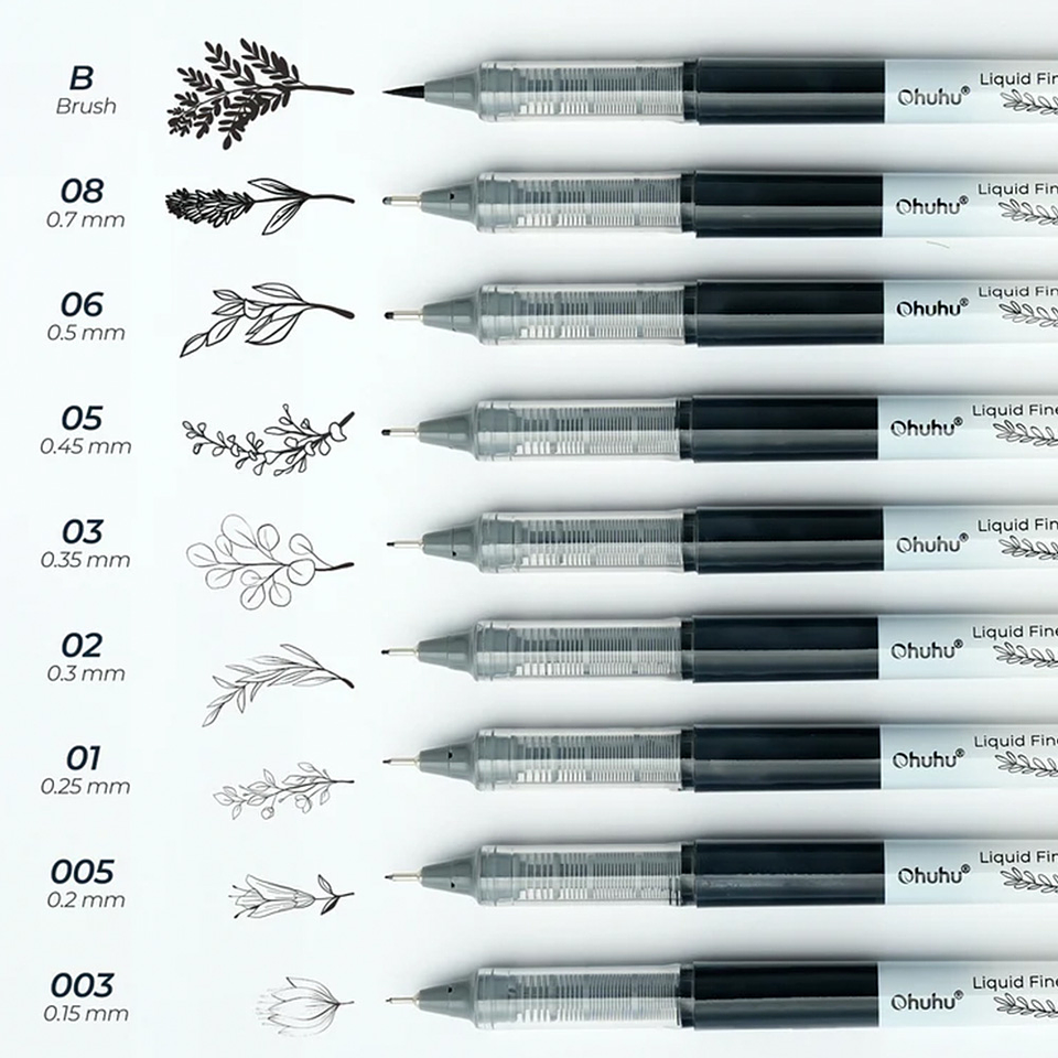 OHUHU KOHALA TIRALINEAS DE PUNTA FINA PAQUETE DE 9 2