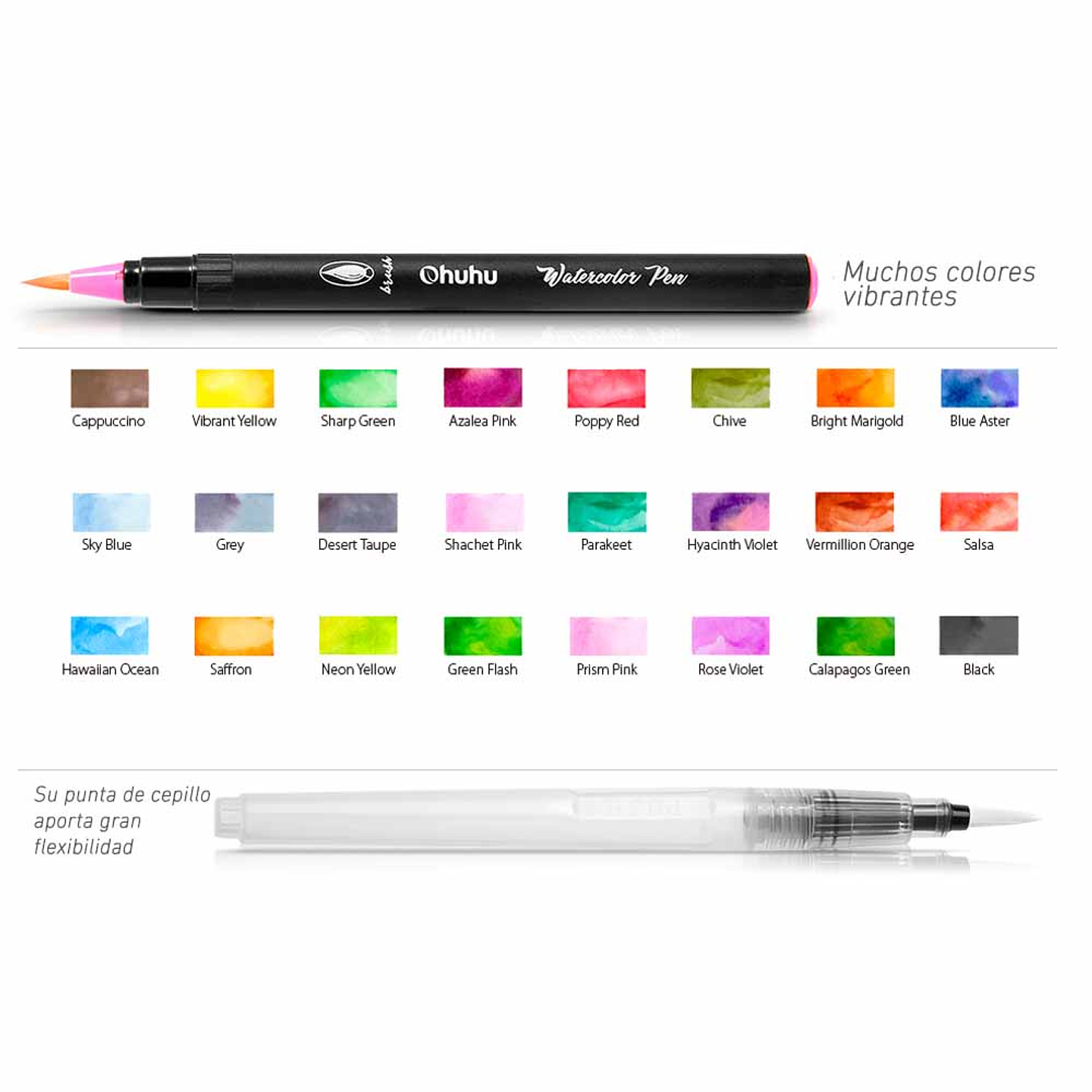 OHUHU 24 MARCADORES DE PINCEL ACUARELABLES  3