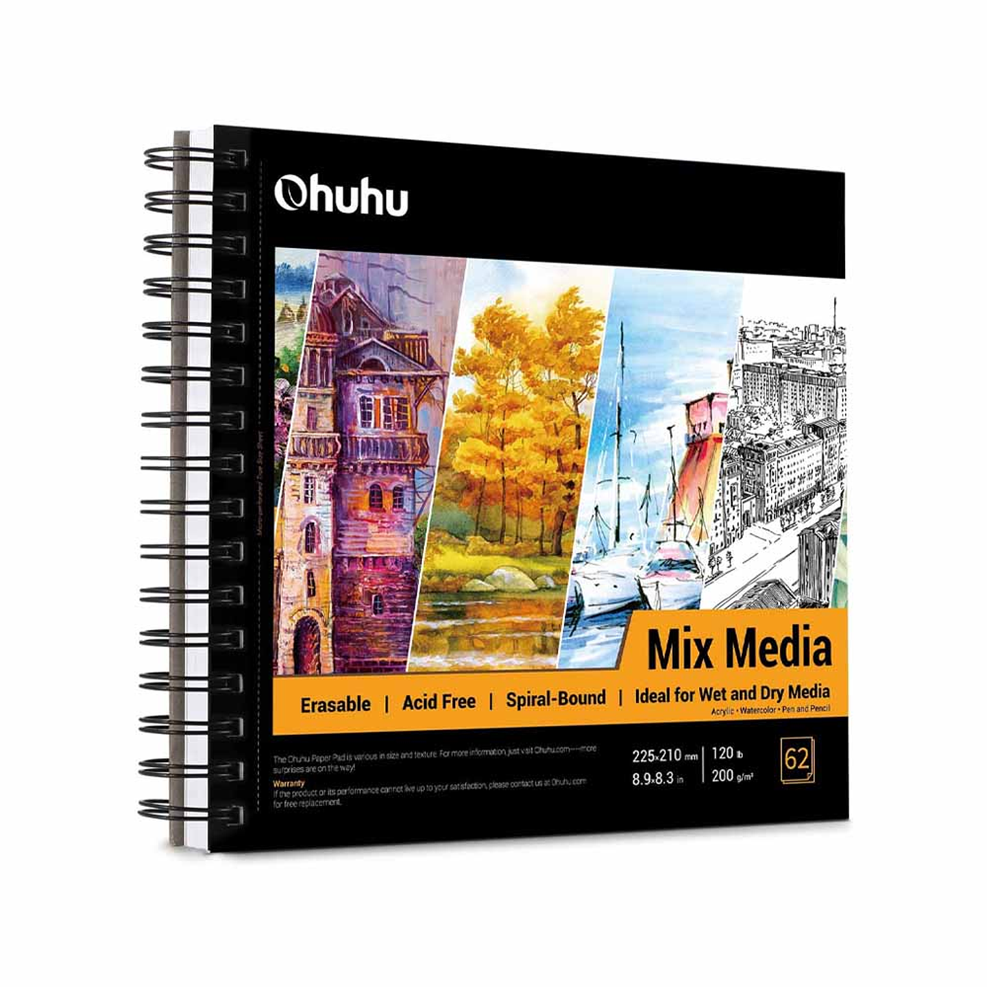 OHUHU BLOCK ESPIRA (22X21 CM 62 HOJAS) 120 LB/200 GSM 1