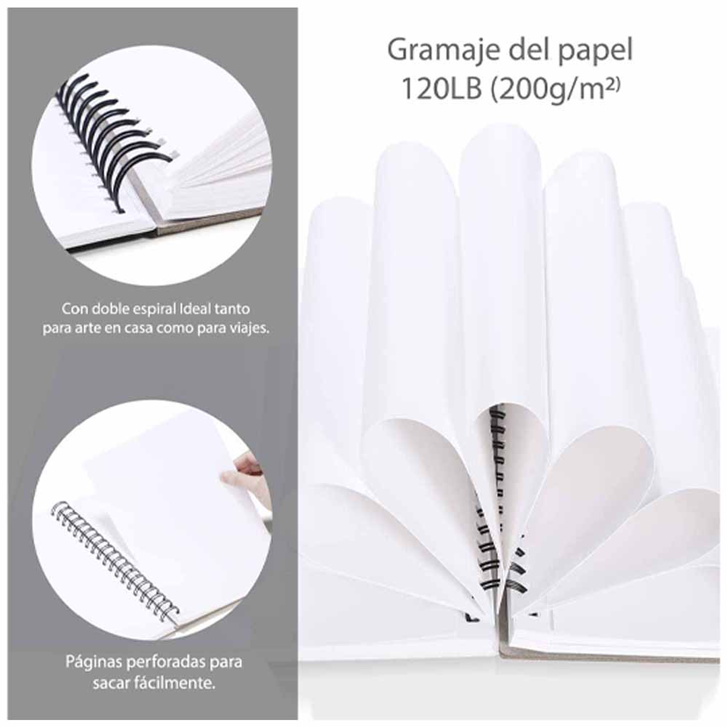 OHUHU BLOCK ESPIRA (22X21 CM 62 HOJAS) 120 LB/200 GSM 3