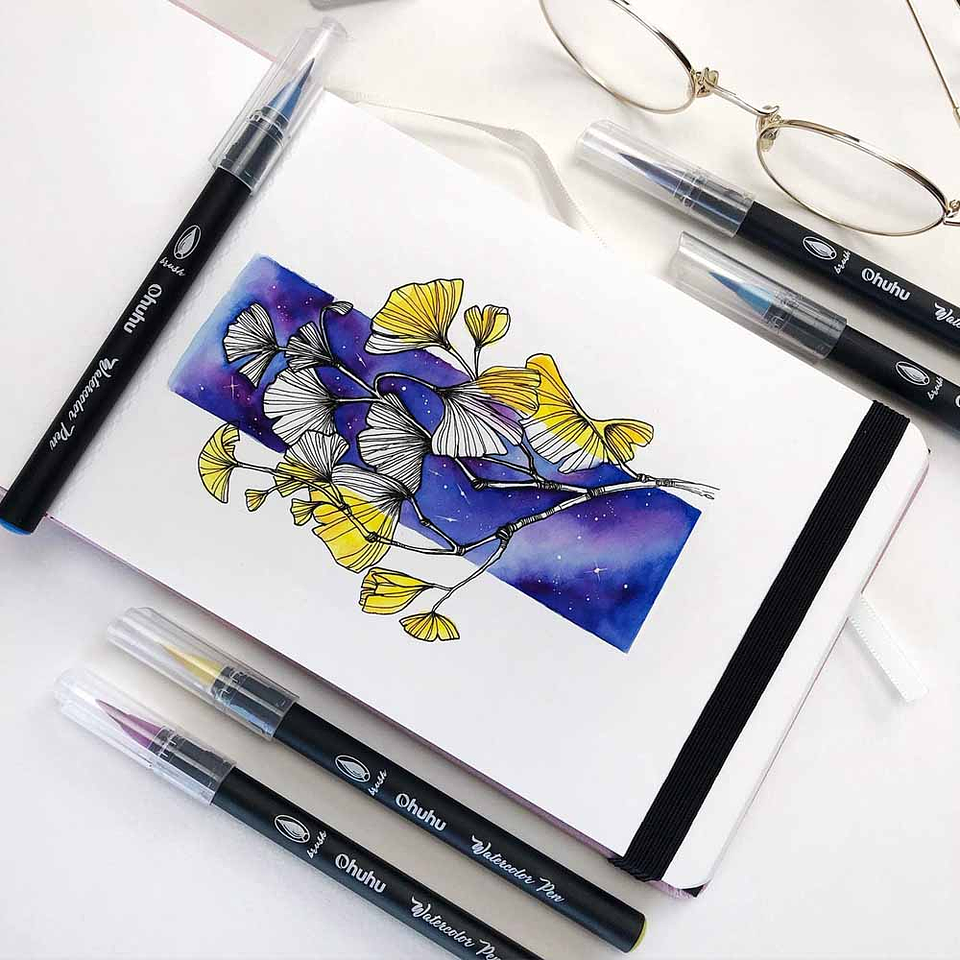 OHUHU 24 MARCADORES DE PINCEL ACUARELABLES  7