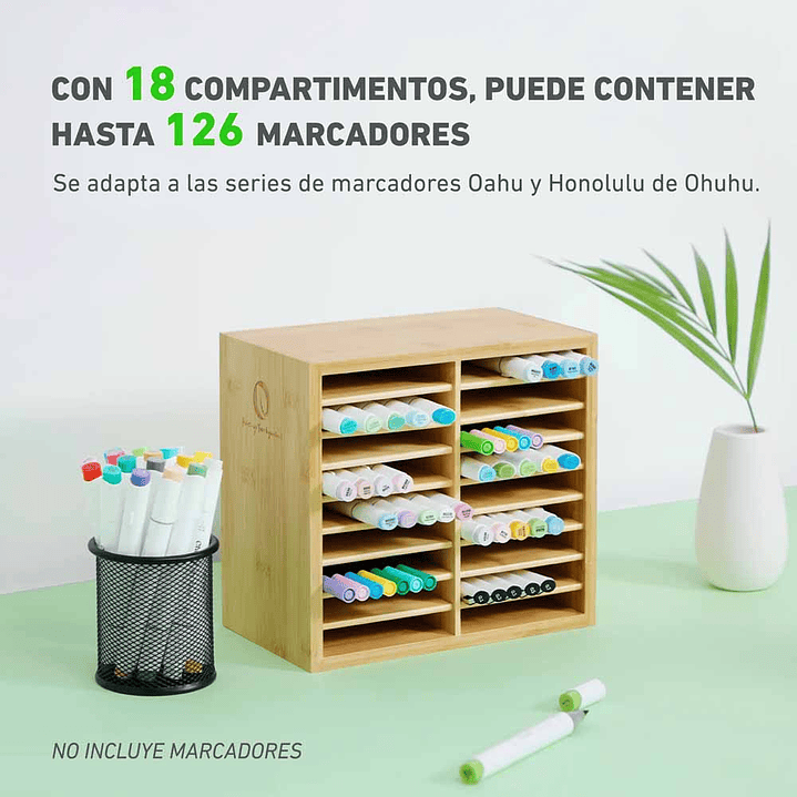 OHUHU ORGANIZADOR DE MARCADORES DE BAMBÚ 4