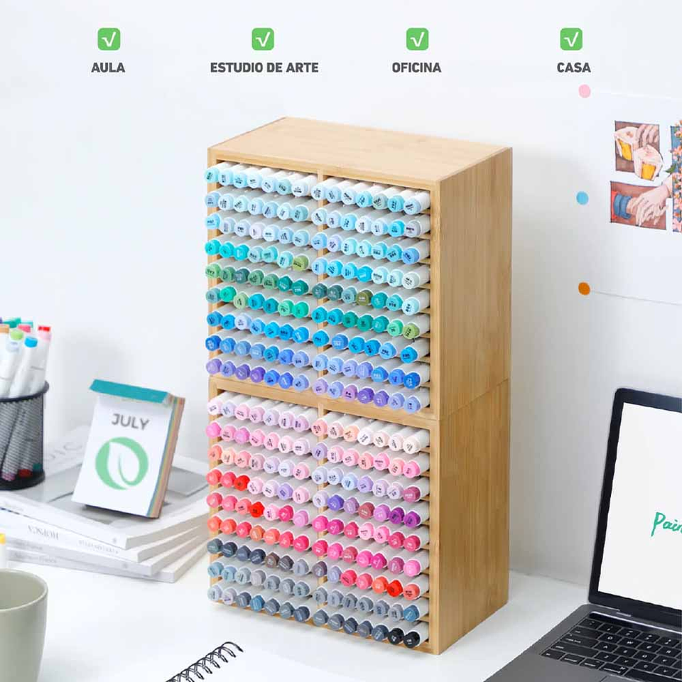 OHUHU ORGANIZADOR DE MARCADORES DE BAMBÚ 5