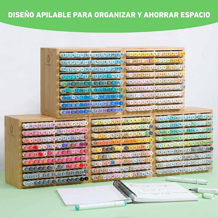 OHUHU ORGANIZADOR DE MARCADORES DE BAMBÚ 6