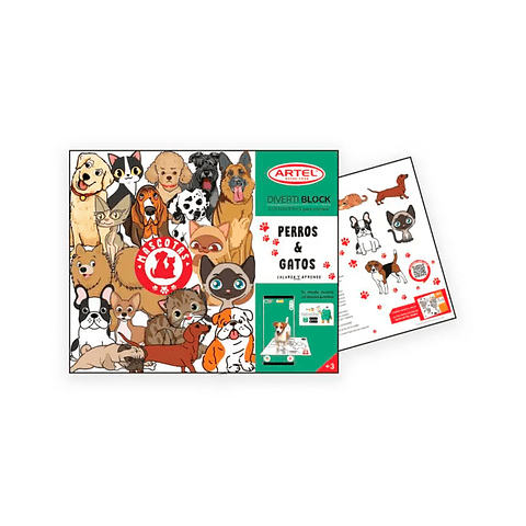 LIBRO PARA COLOREAR PERROS Y GATOS ARTEL