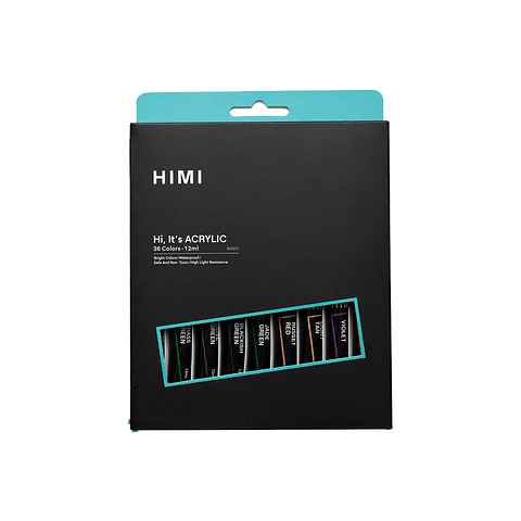 TUBOS DE PINTURA ACRÍLICA HIMI, 12ML/18COLORES