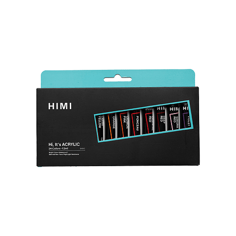  TUBOS DE PINTURA ACRÍLICA HIMI, 12ML/24COLORES