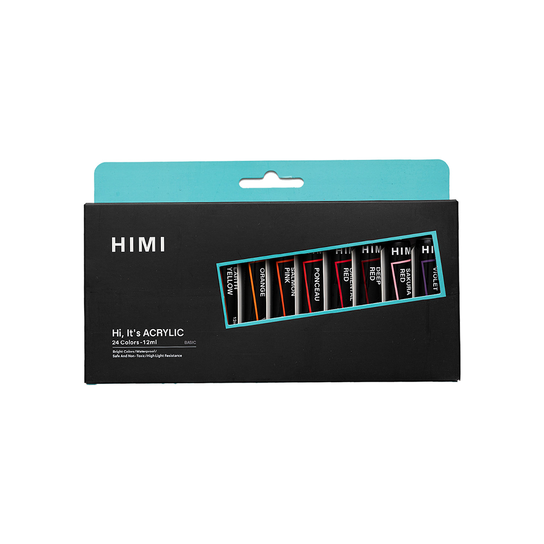  TUBOS DE PINTURA ACRÍLICA HIMI, 12ML/24COLORES 2