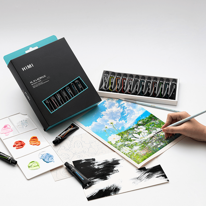  TUBOS DE PINTURA ACRÍLICA HIMI, 12ML/24COLORES 1