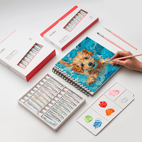 HIMI SET DE TUBOS DE 18 PINTURA GOUACHE 12ML 