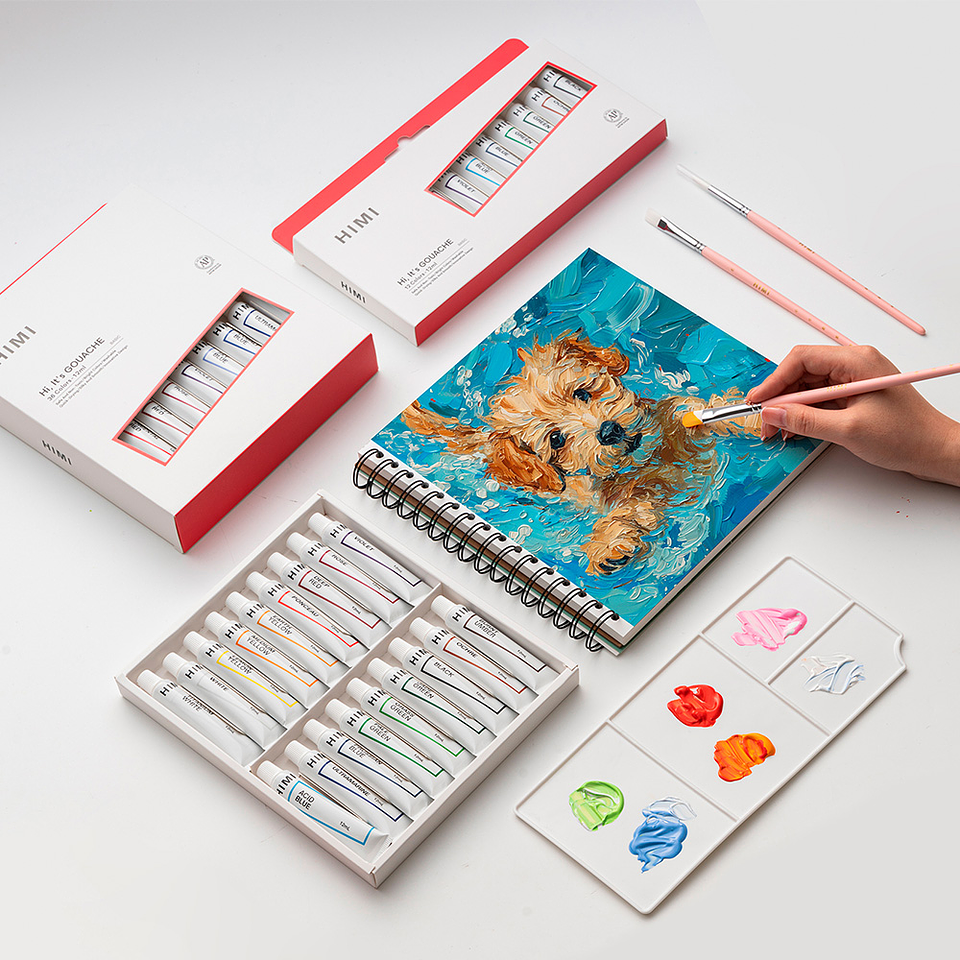 HIMI SET DE TUBOS DE 18 PINTURA GOUACHE 12ML  1