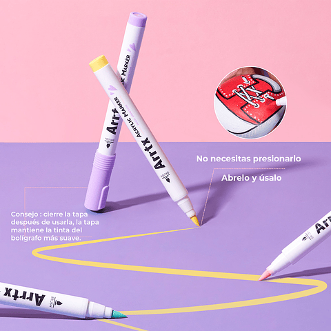 ARRTX MARCADORES DE ACRÍLICO 60 COLORES PUNTA PINCEL