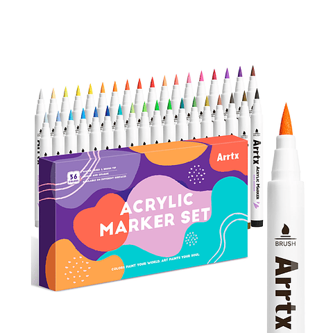 ARRTX MARCADORES ACRÍLICO 36 COLORES