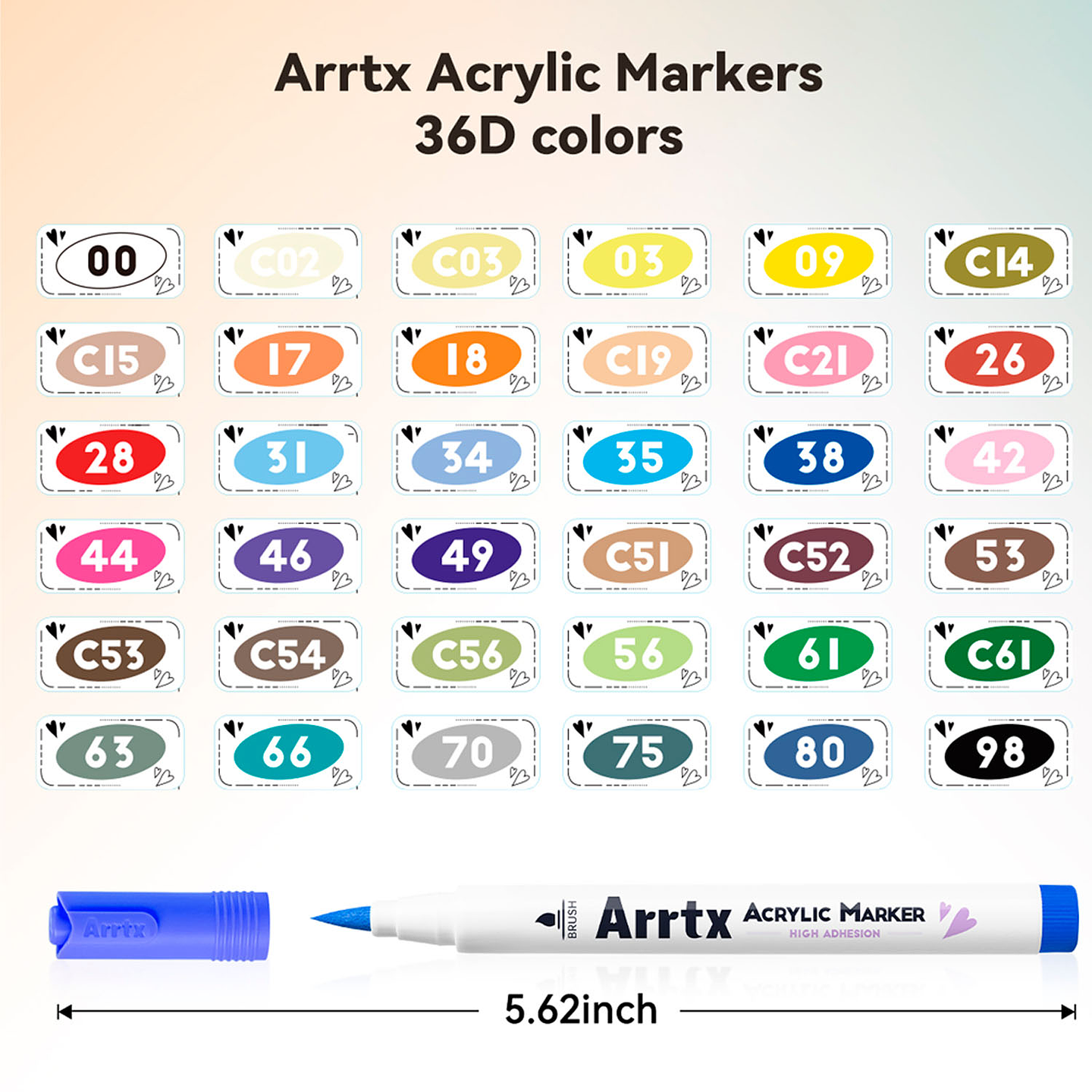 ARRTX MARCADORES ACRÍLICO 36 COLORES 3