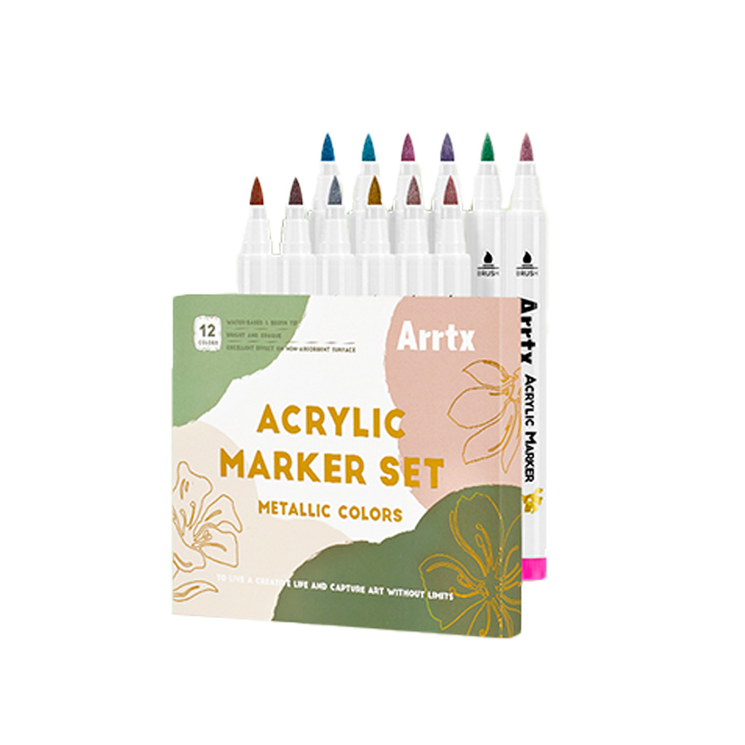 ﻿ARRTX MARCADORES METÁLICOS ACRÍLICO DE 12 COLORES 1