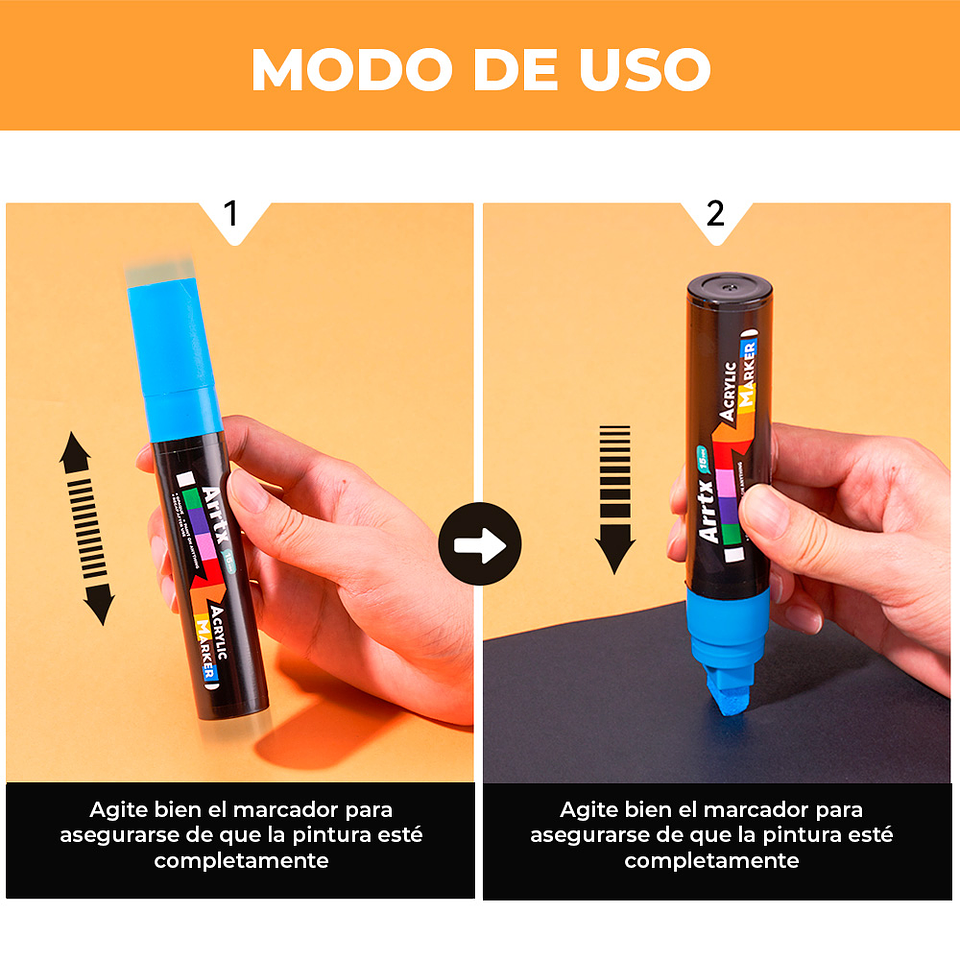 ARRTX 10 MARCADORES ACRÍLICOS JUMBO DE 15 MM 2