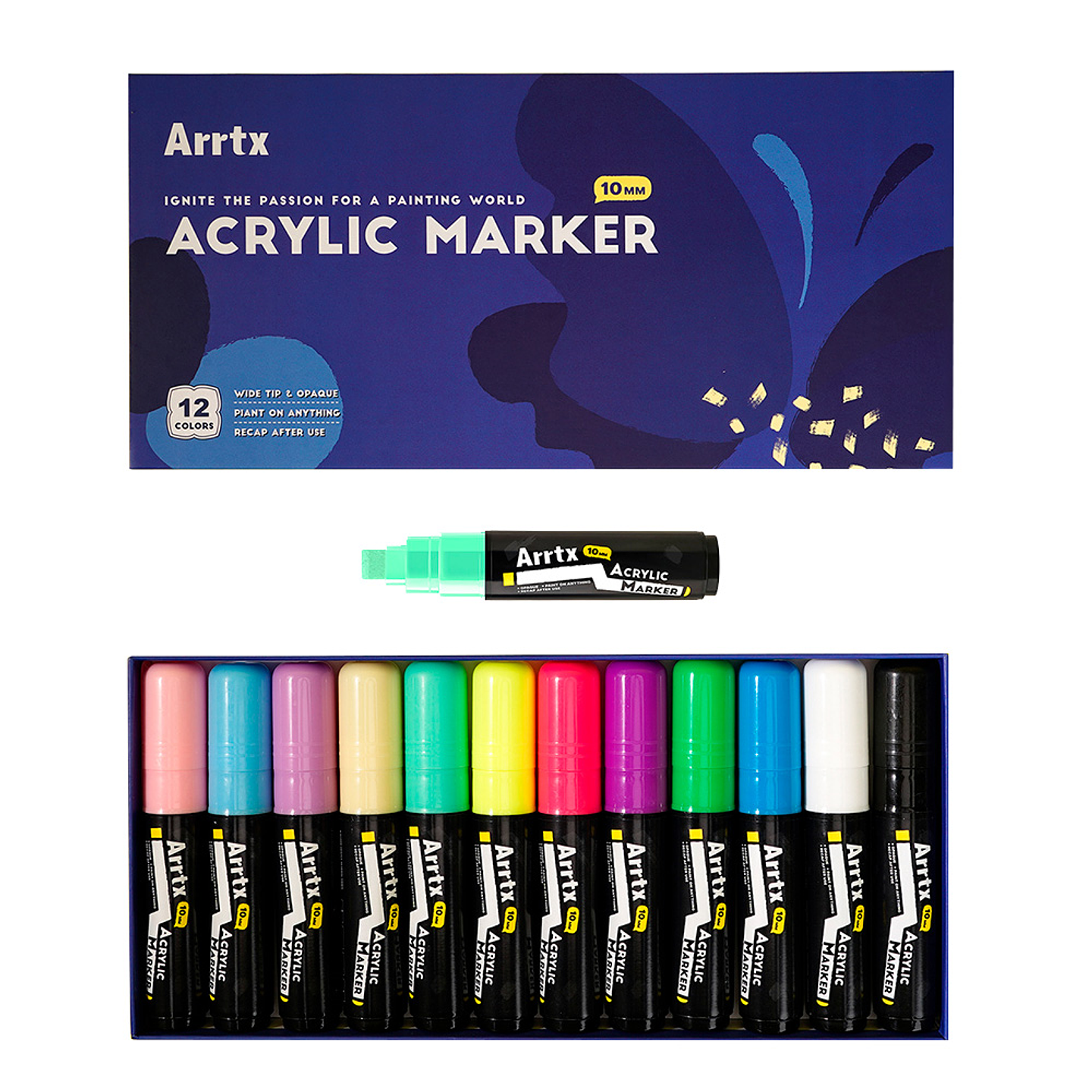 ARRTX 12 MARCADORES ACRÍLICOS JUMBO (PUNTAS ANCHAS DE 10 MM) 1