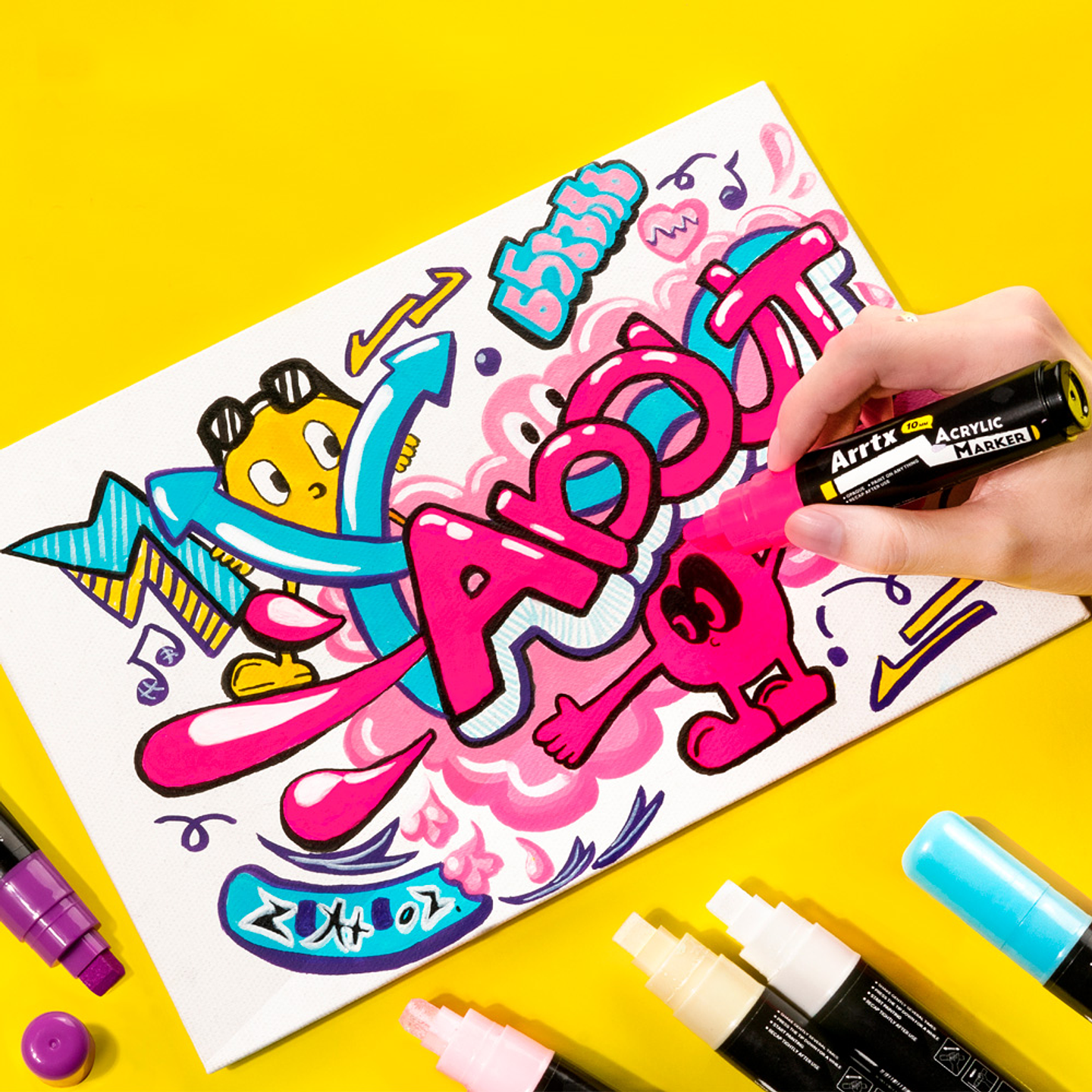 ARRTX 12 MARCADORES ACRÍLICOS JUMBO (PUNTAS ANCHAS DE 10 MM) 5